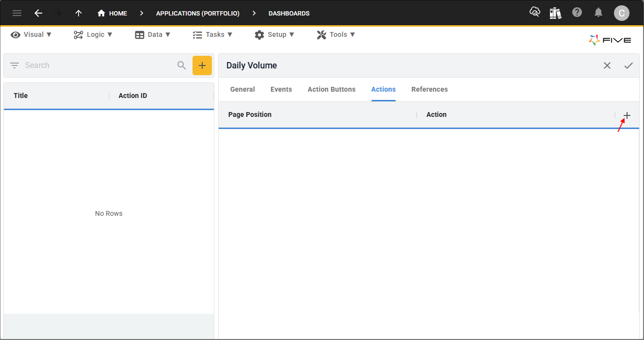 Add Actions button