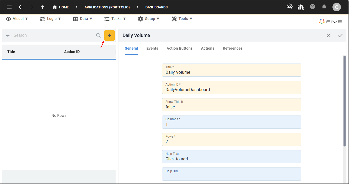 Add Daily Volume dashboard