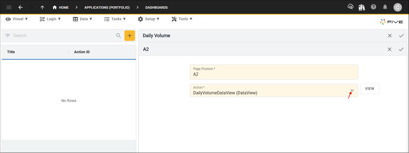 Add Daily Volume data view
