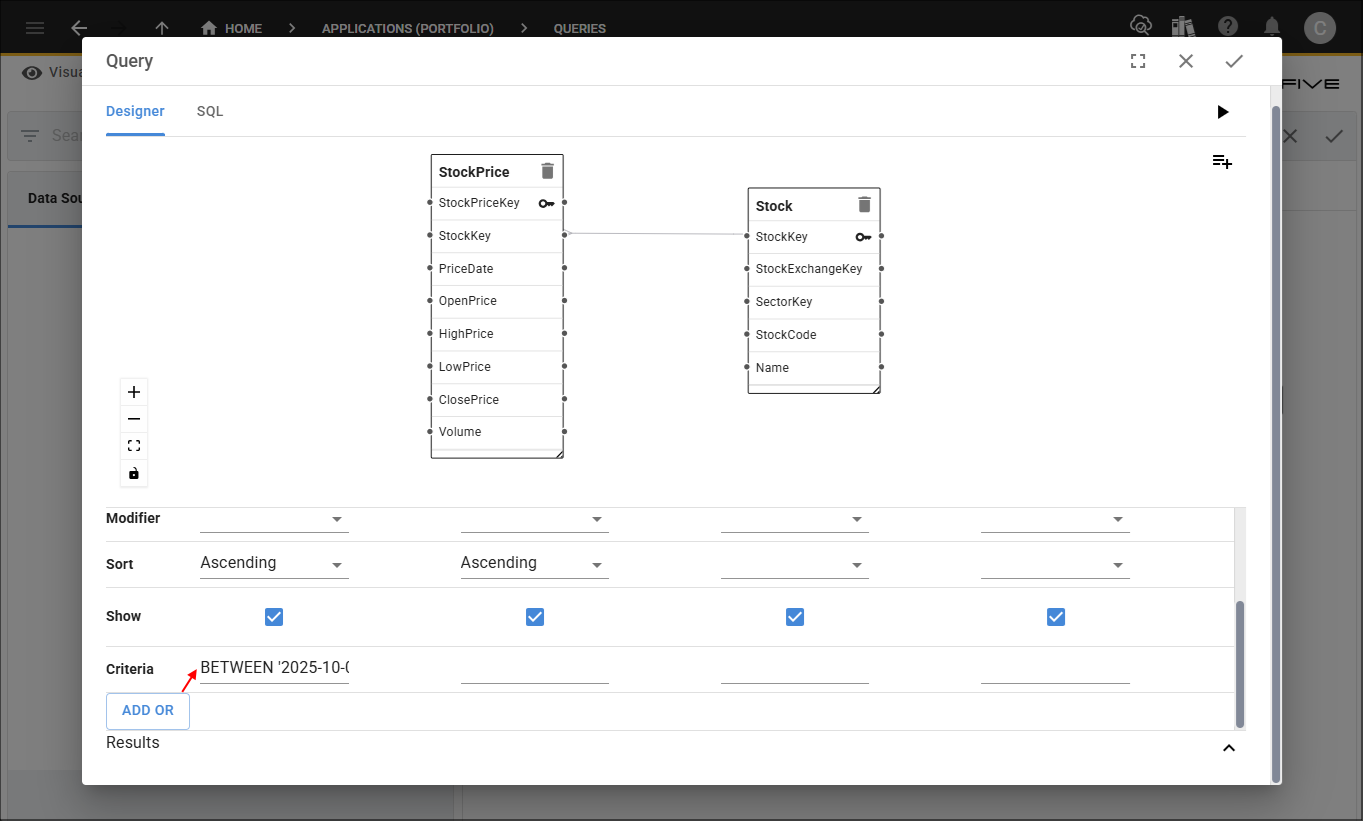 Criteria field