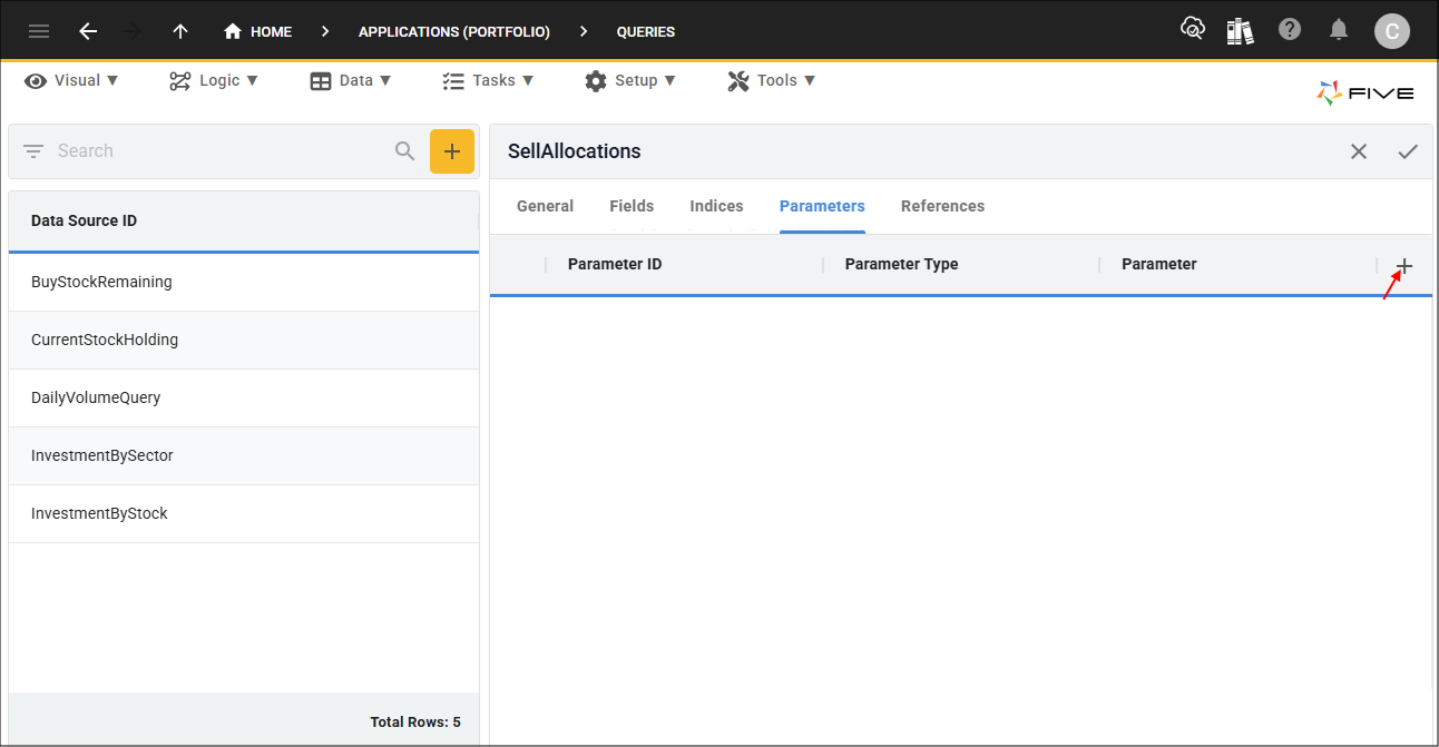 Add Parameters button