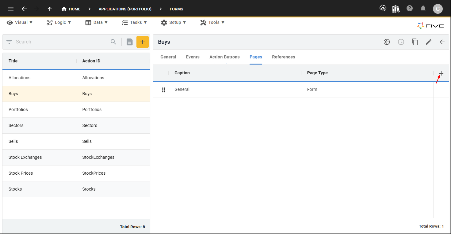 Add Pages button