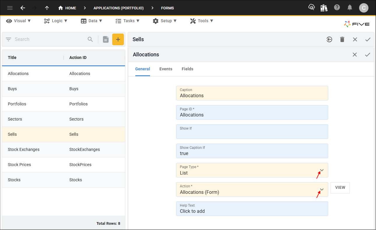 Add Allocations page