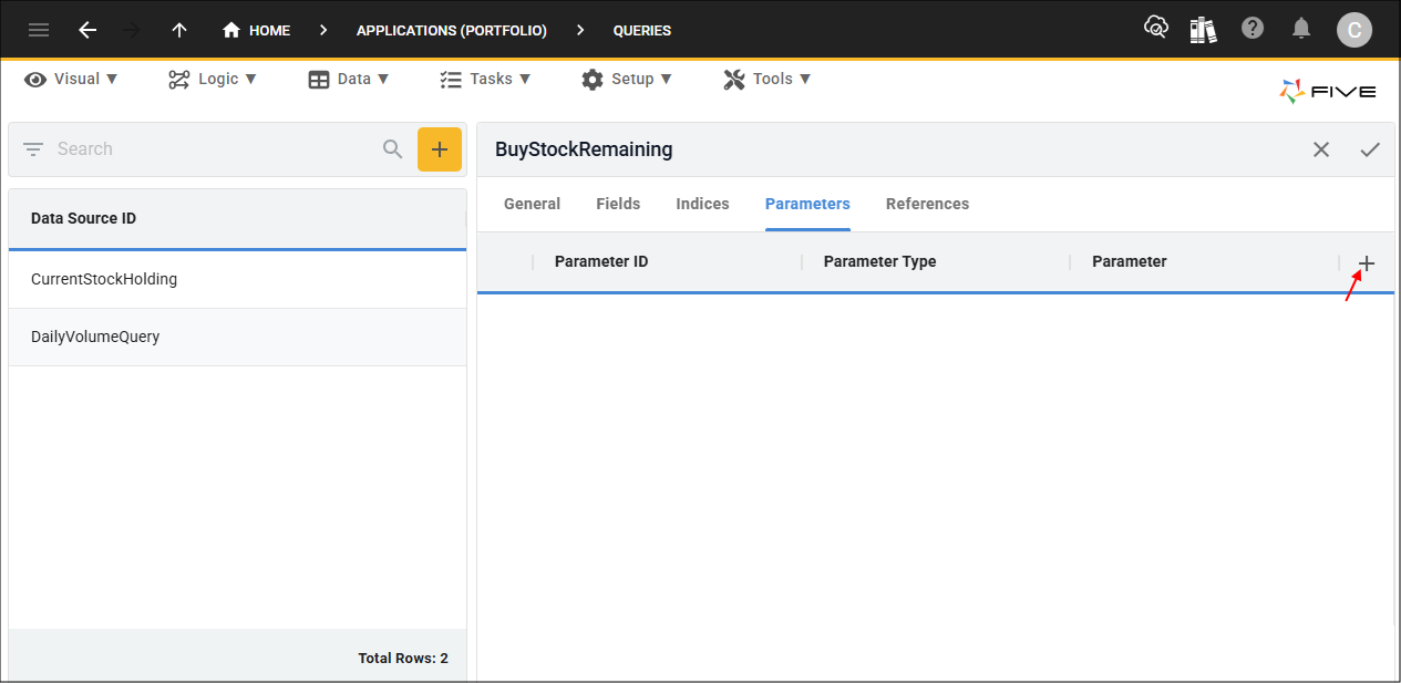 Add Parameters button