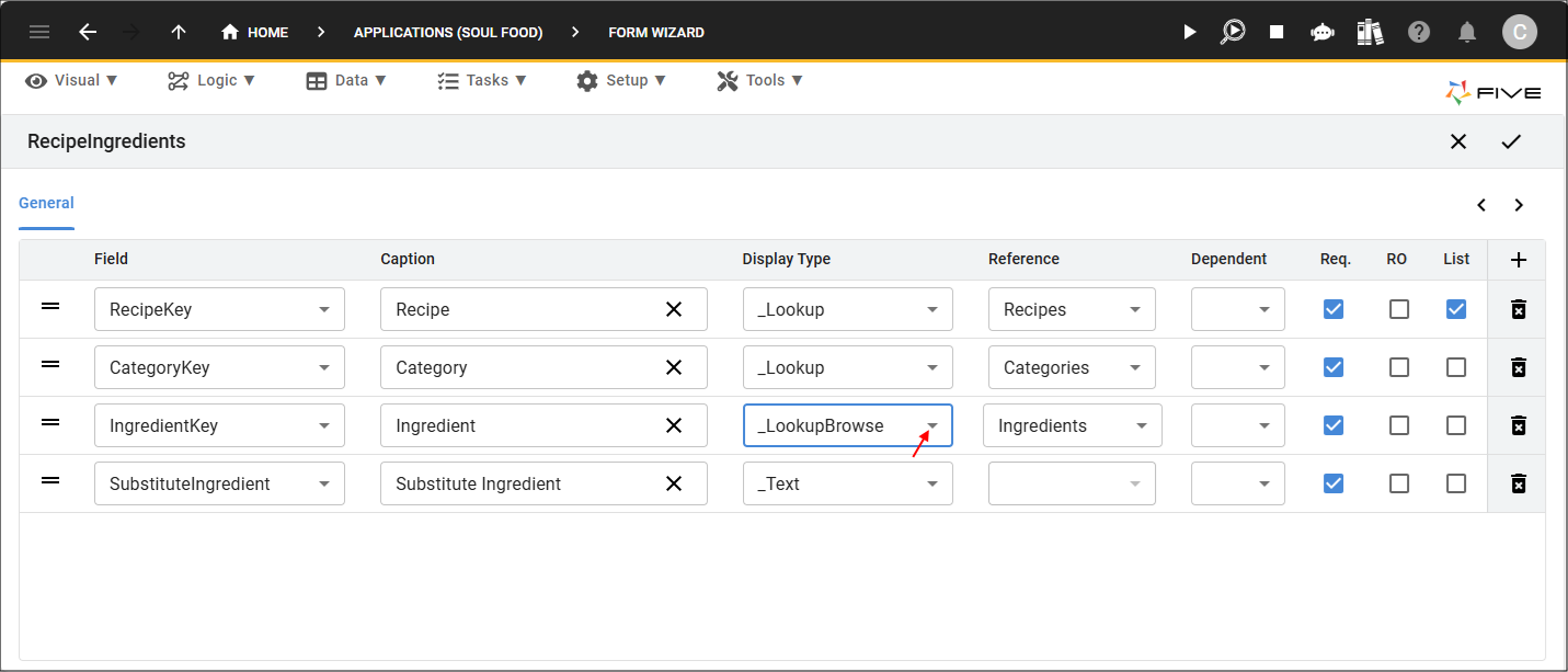 Display Type field