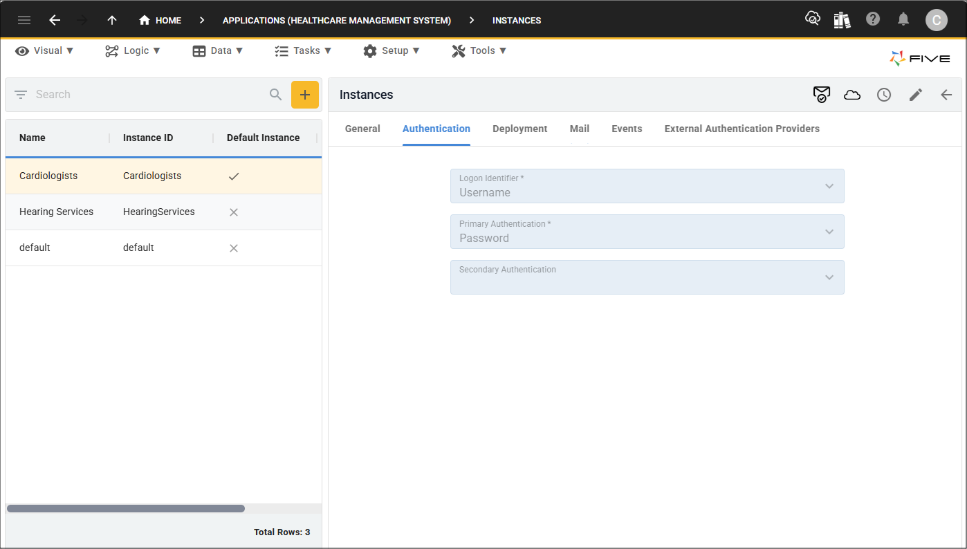 Authentication page