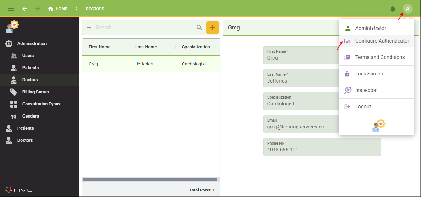 Configure Authenticator button