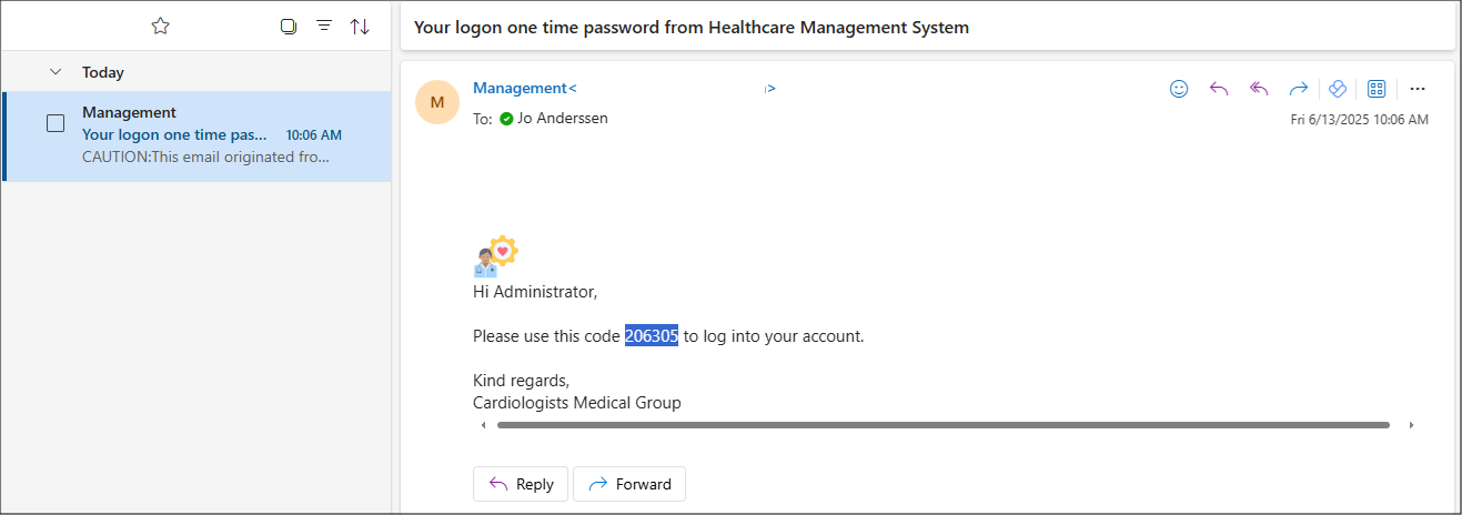 Authentication Email template