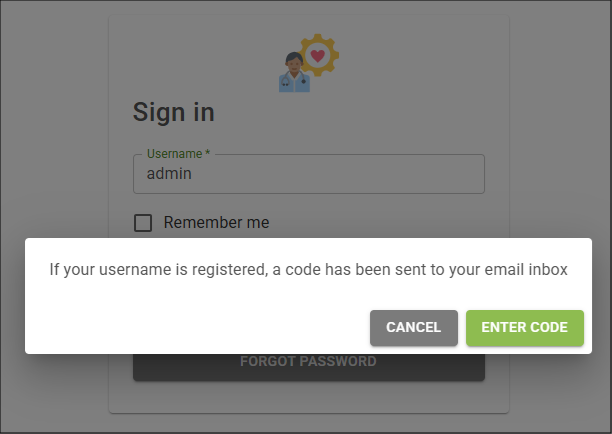 Enter Code button