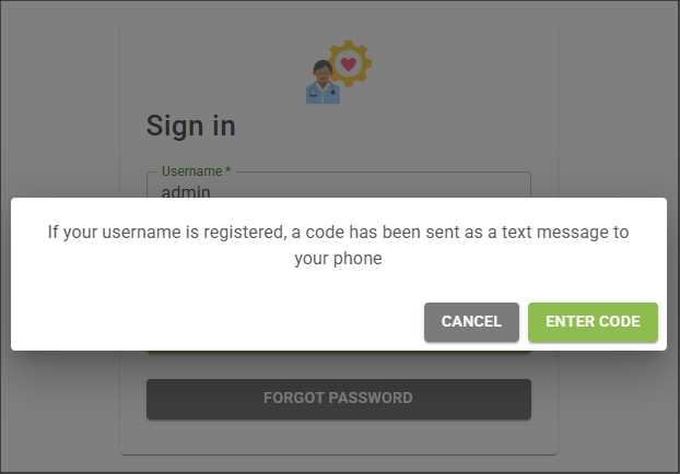 Enter Code button