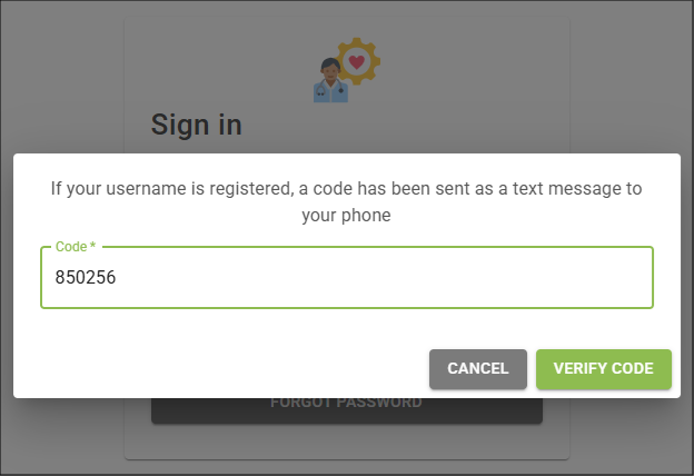 Verify Code button
