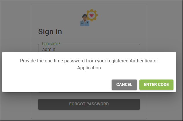 Enter Code button
