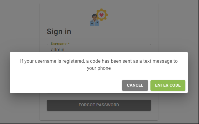 Enter Code button