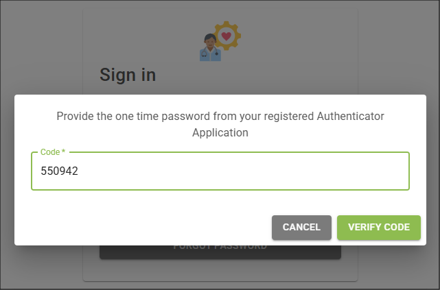 Verify Code button