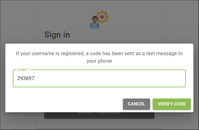 Verify Code button