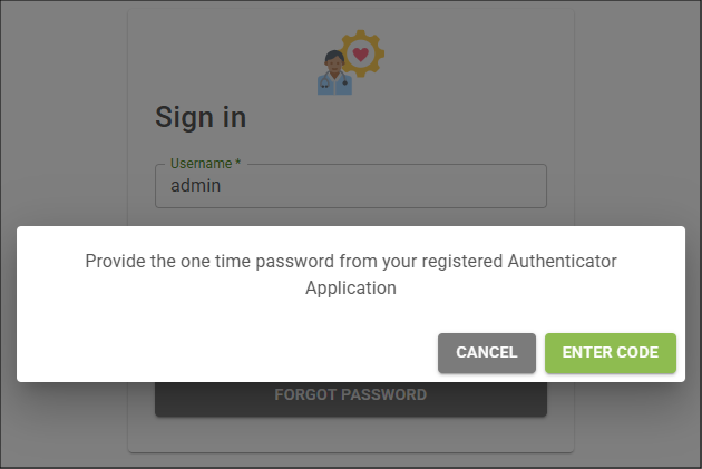 Enter Code button