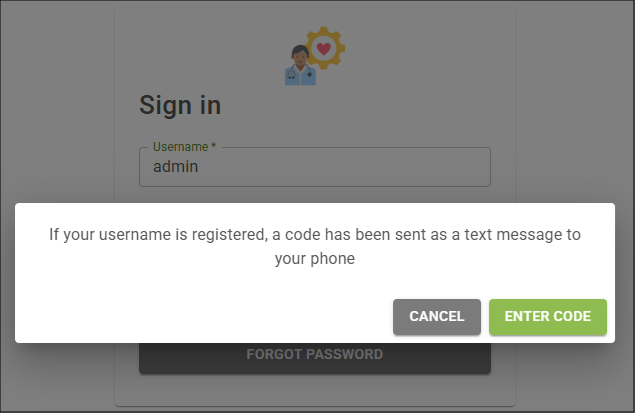 Enter Code button