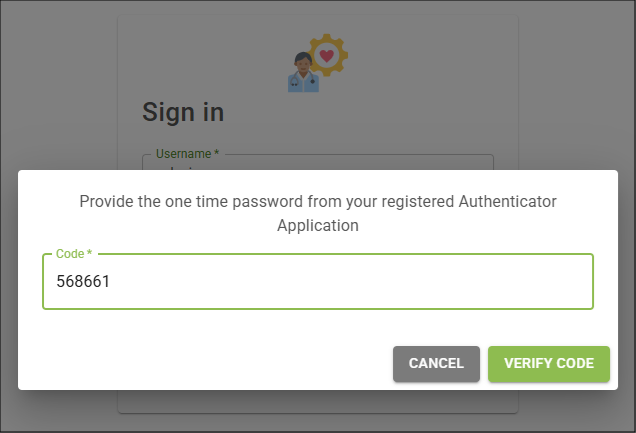Verify Code button