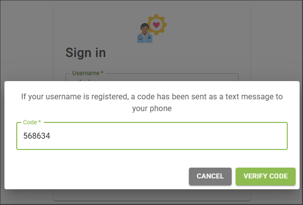Verify Code button