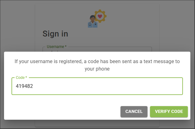 Verify Code button