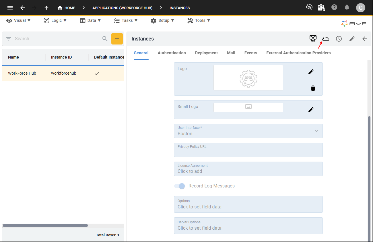 Cluster Management button