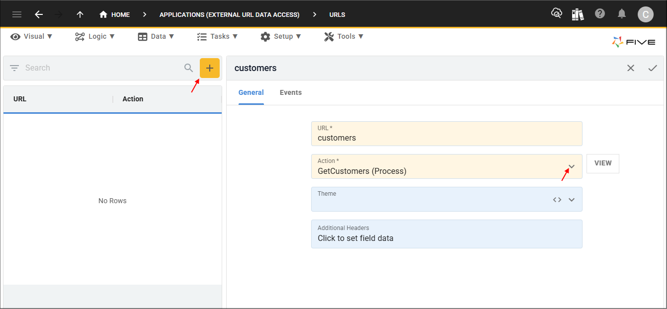 Add customers URL