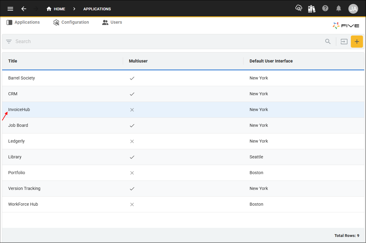Application record