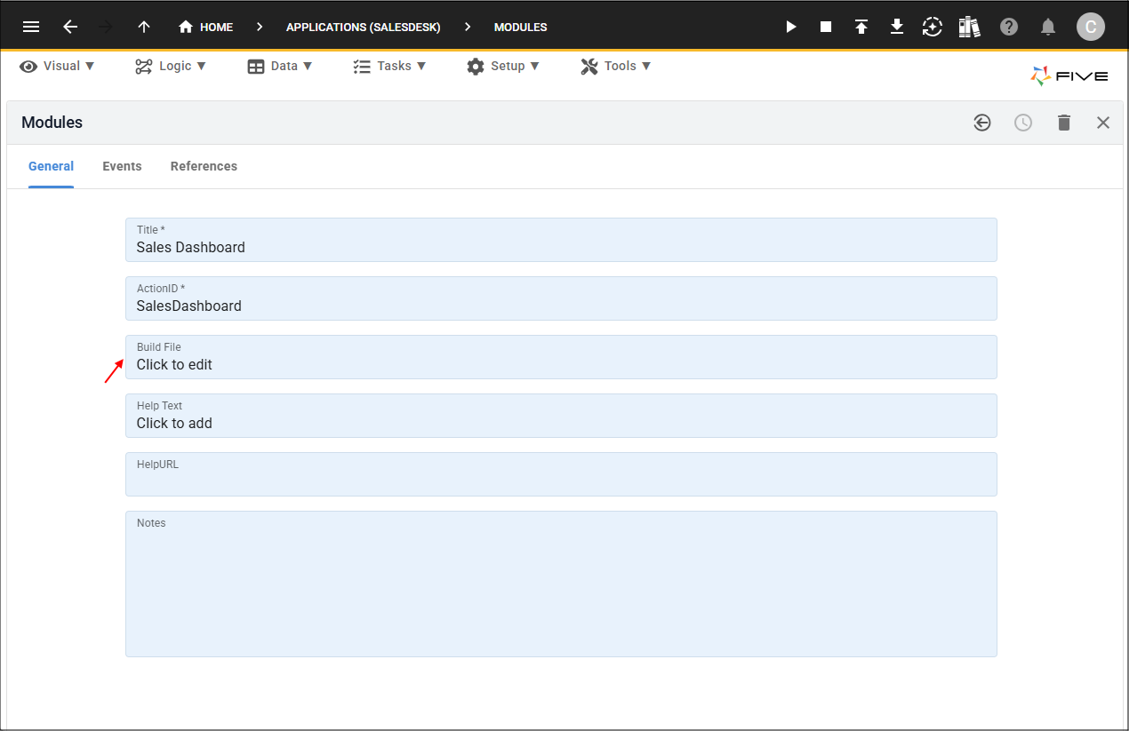 Build File field