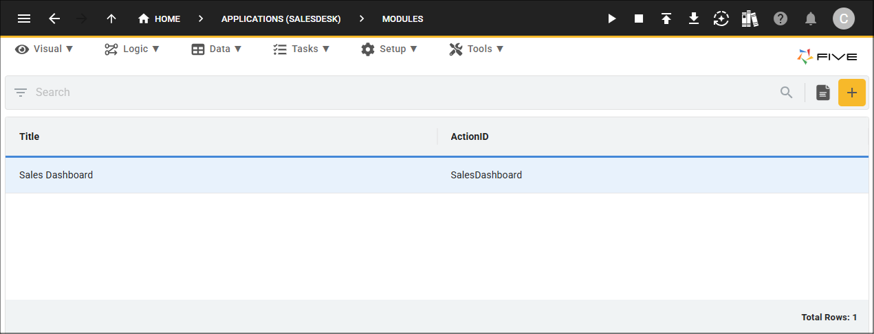 Sales Dashboard module record